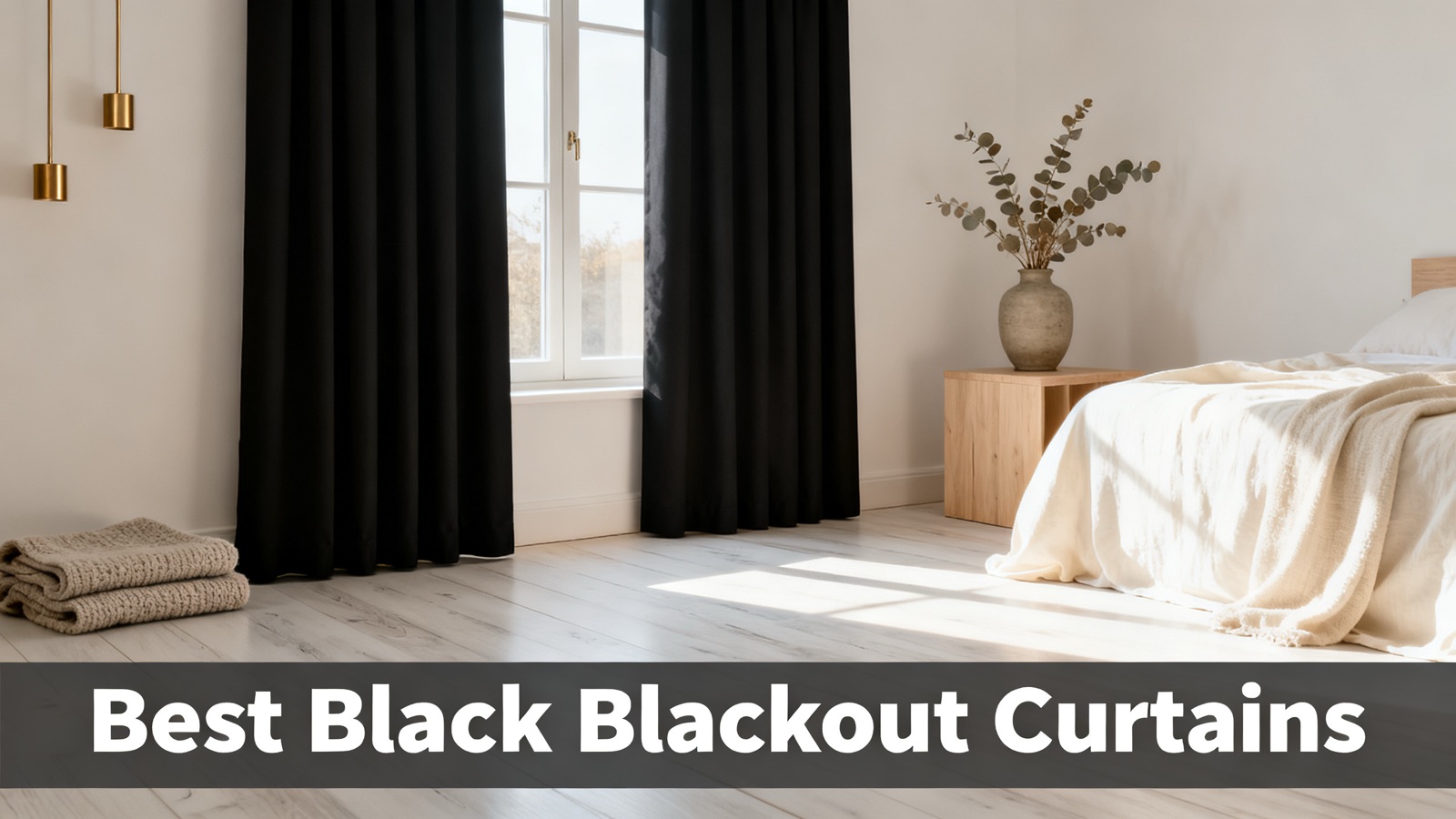 Matte black blackout drapes, dramatic and modern