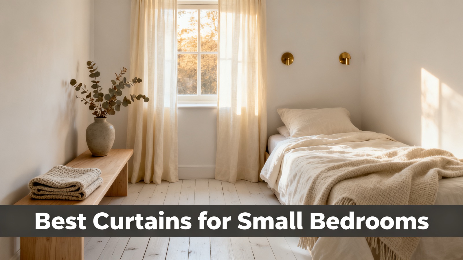 Light curtains brightening a small bedroom