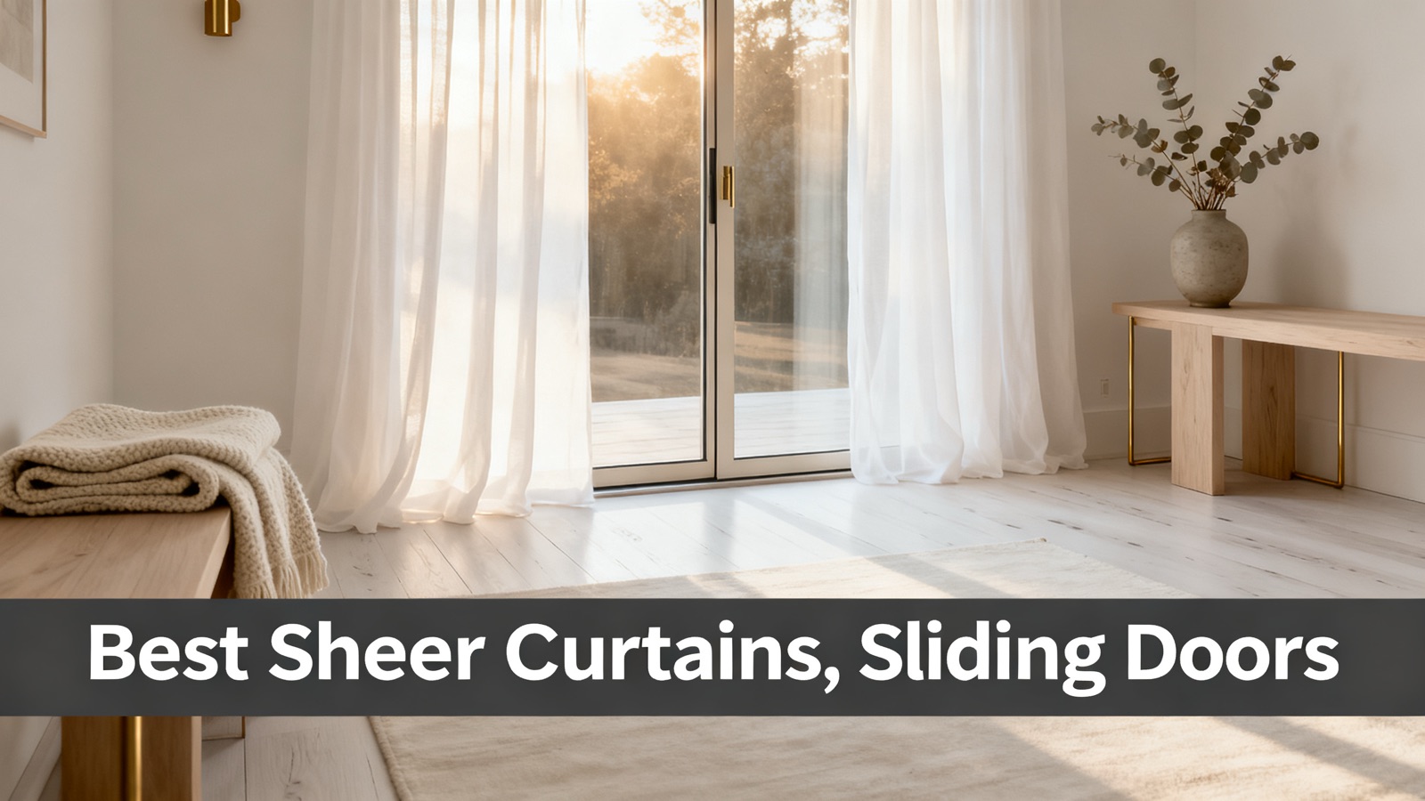 Sheer curtains billowing at a sliding glass door