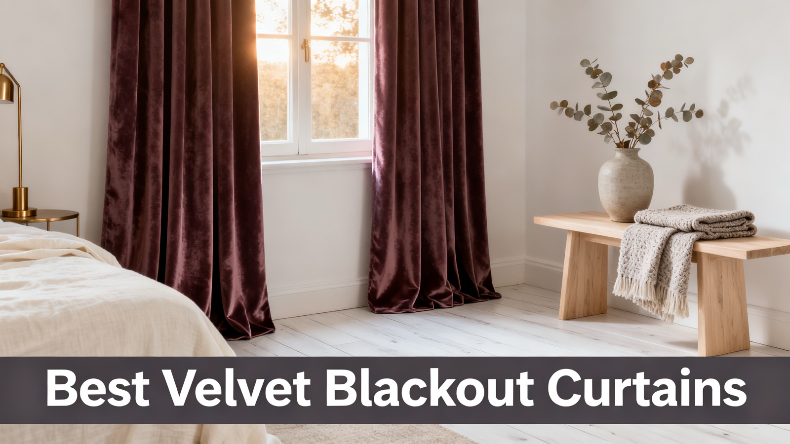 Velvet blackout drapes in heavy elegant folds