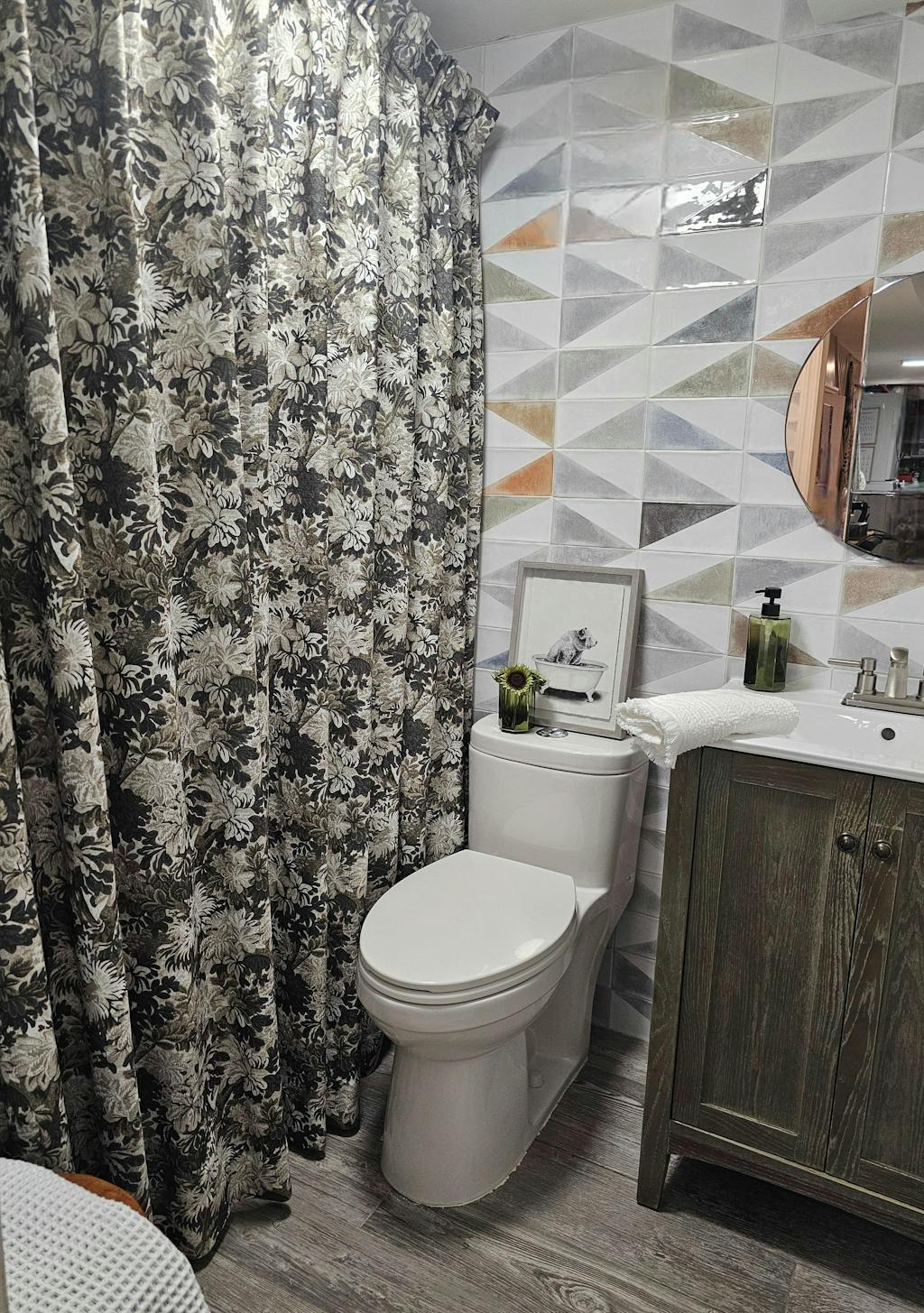 Britt Bengoechea Floral Print Linen Cotton Drapery Pleated — bathroom, pleated (5★)