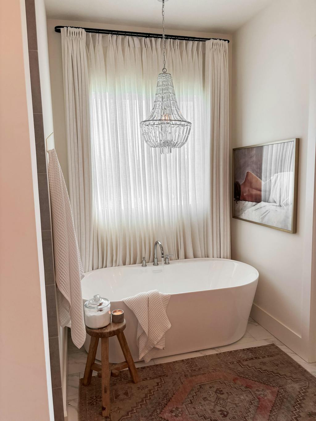 Flynn Airy Lightweight Sheer Curtain Pleated · bathroom, pleated (5★)