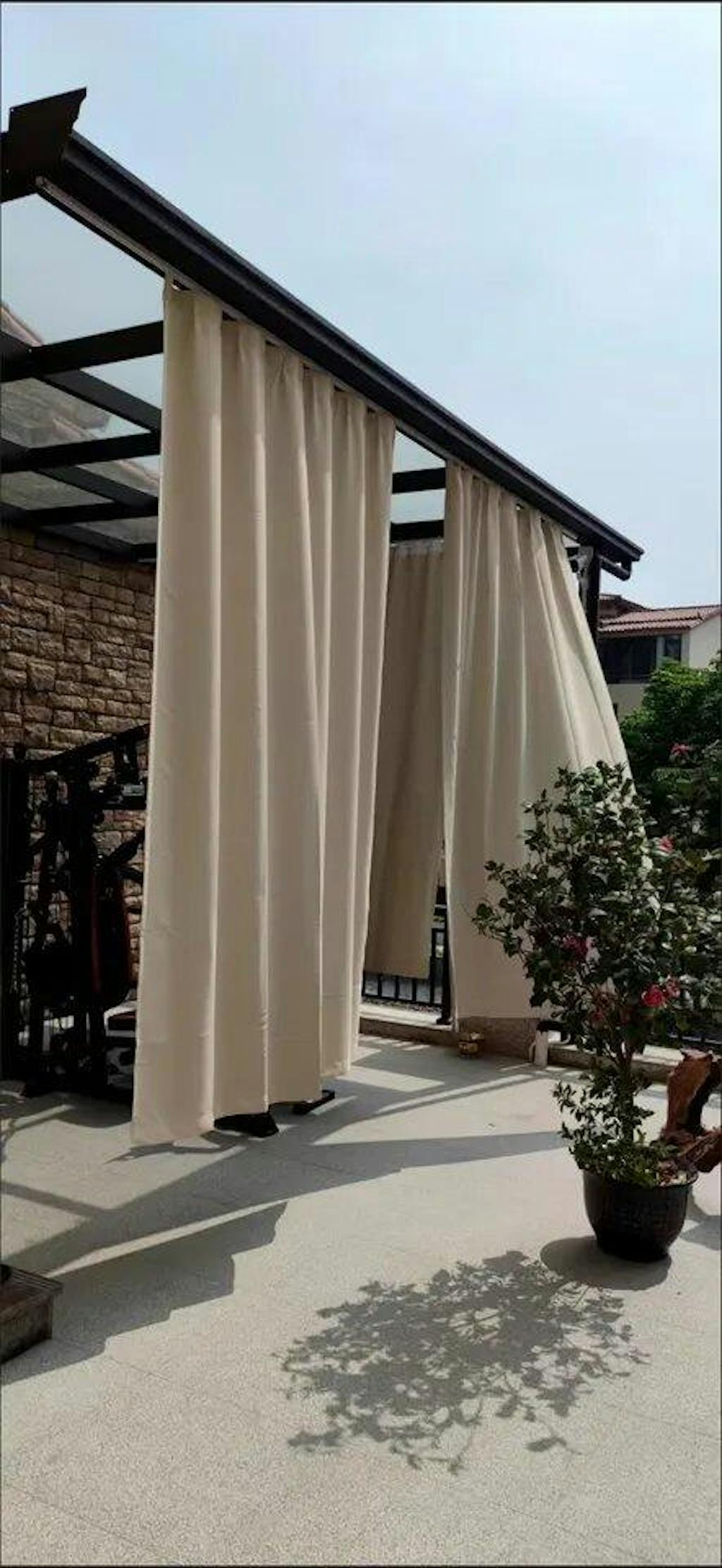 Heck Acrylic providing pergola shade on a hot day (5 star, verified)