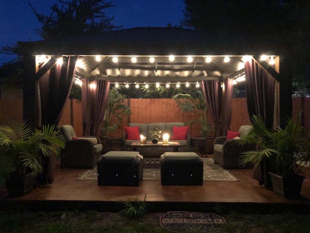 Heck Solid Acrylic Outdoor Curtain on residential outdoor structure (5 star, verified)