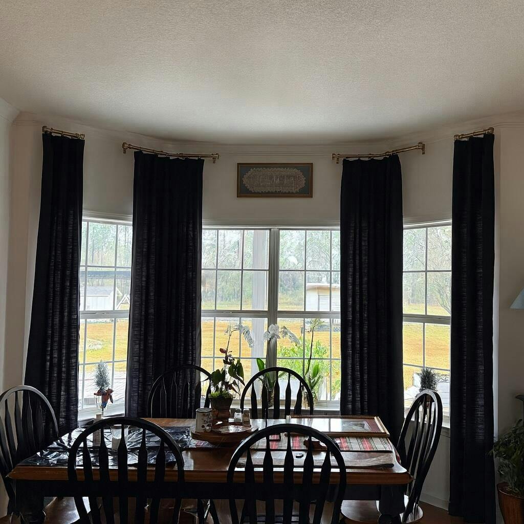 Liz Linen Ready Made Privacy Curtains Pinch Pleat Unlined living room