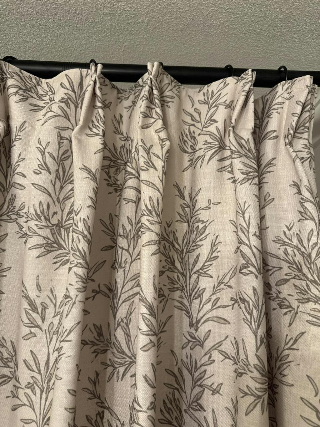 Sara Le Print Linen Drapery Pleated full window install verified buyer